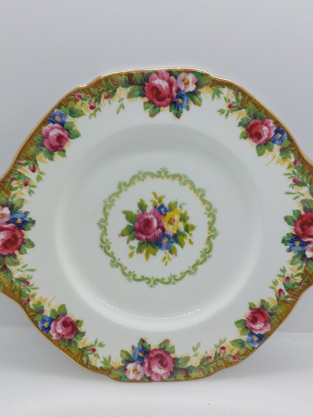 Vintage Paragon Tapestry Rose Cake Plate Fine Bone China Made In England